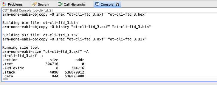 Project build output window