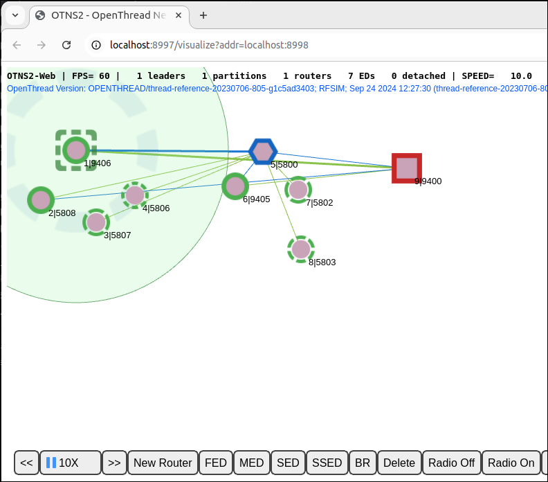 Node 1 bergabung ke partisi setelah radionya aktif kembali